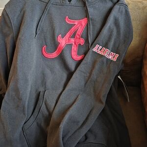 Colosseum Black Hoodie with Red Accents